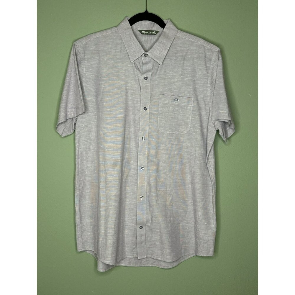 Travis Mathew Studebaker Regular Fit Short Sleeve Shirt Purple Men's Large